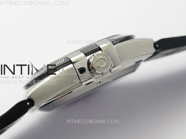 Constellation 41mm SS/Black Ceramic Bezel VSF 1:1 Best Edition Silver Dial on Black Gummy Strap A8900 - Image 9