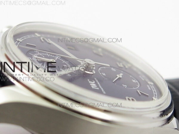 6Portugieser Chrono Classic 42 IW390406 ZF 1:1 Best Edition Blue Dial Blue Hand on Black Leather Strap A7750 - Image 9