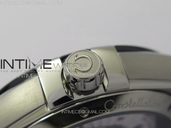 Constellation 41mm SS/Black Ceramic Bezel VSF 1:1 Best Edition Silver Dial on Black Gummy Strap A8900 - Image 10