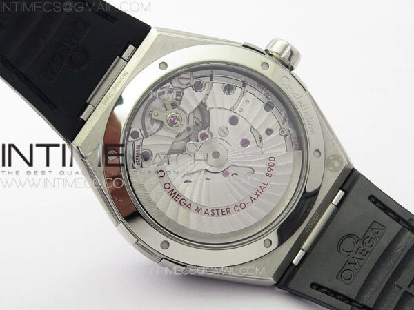 Constellation 41mm SS/Black Ceramic Bezel VSF 1:1 Best Edition Silver Dial on Black Gummy Strap A8900 - Image 19