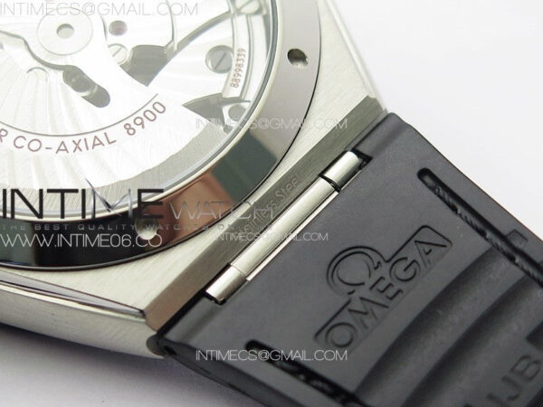Constellation 41mm SS/Black Ceramic Bezel VSF 1:1 Best Edition Silver Dial on Black Gummy Strap A8900 - Image 20
