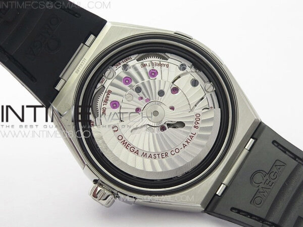 Constellation 41mm SS/Black Ceramic Bezel VSF 1:1 Best Edition Silver Dial on Black Gummy Strap A8900 - Image 24