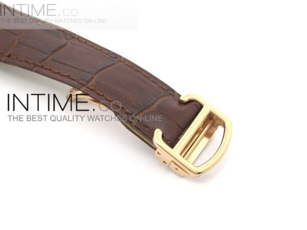 Calibre de RG Tourbillon White Dial on Brown Leather Strap - Image 4