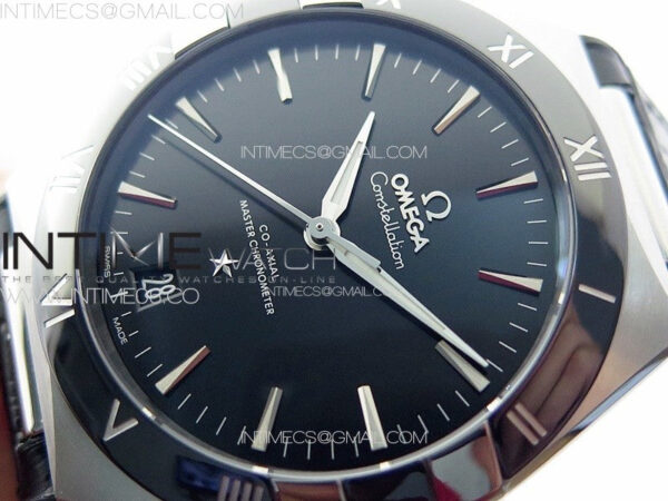 Constellation 41mm SS/Black Ceramic Bezel VSF 1:1 Best Edition Black Dial on Black Gummy Strap A8900 - Image 4