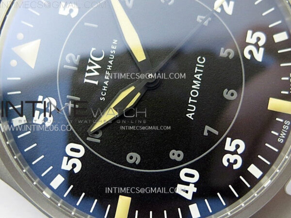Big Pilot IW329701 SS M+F 1:1 Best Edition Black Dial on Black Rubber Strap SEIKO 8N-24 - Image 6