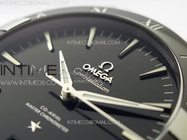 Constellation 41mm SS/Black Ceramic Bezel VSF 1:1 Best Edition Black Dial on Black Gummy Strap A8900 - Image 8