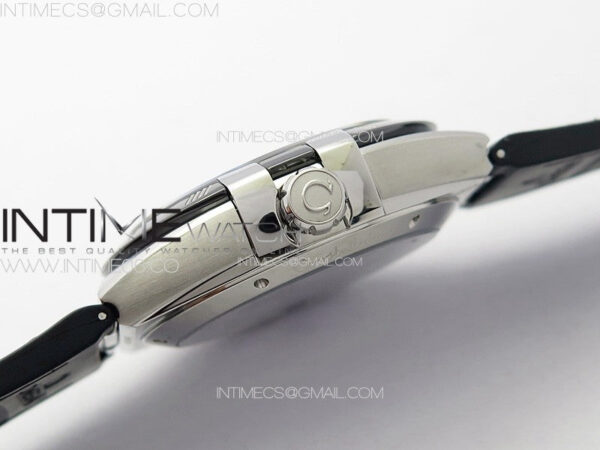 Constellation 41mm SS/Black Ceramic Bezel VSF 1:1 Best Edition Black Dial on Black Gummy Strap A8900 - Image 9