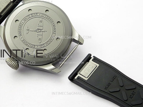 Big Pilot IW329701 SS M+F 1:1 Best Edition Black Dial on Black Rubber Strap SEIKO 8N-24 - Image 17