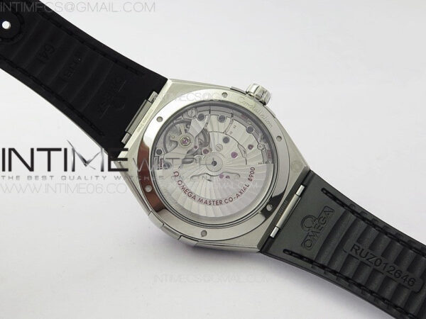 Constellation 41mm SS/Black Ceramic Bezel VSF 1:1 Best Edition Black Dial on Black Gummy Strap A8900 - Image 18