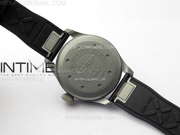 Big Pilot IW329701 SS M+F 1:1 Best Edition Black Dial on Black Rubber Strap SEIKO 8N-24 - Image 18