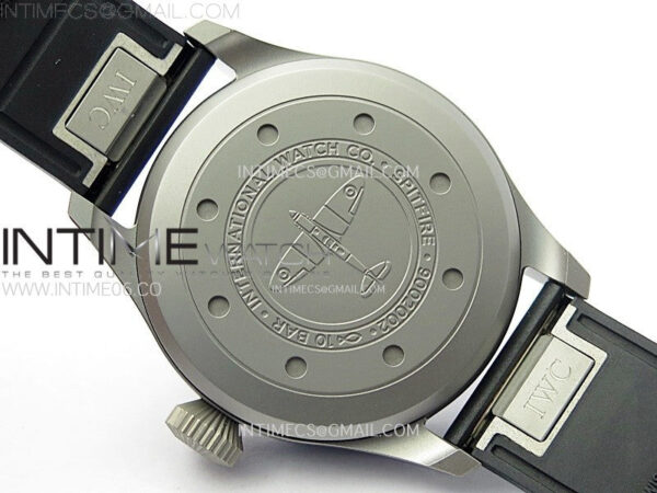 Big Pilot IW329701 SS M+F 1:1 Best Edition Black Dial on Black Rubber Strap SEIKO 8N-24 - Image 19