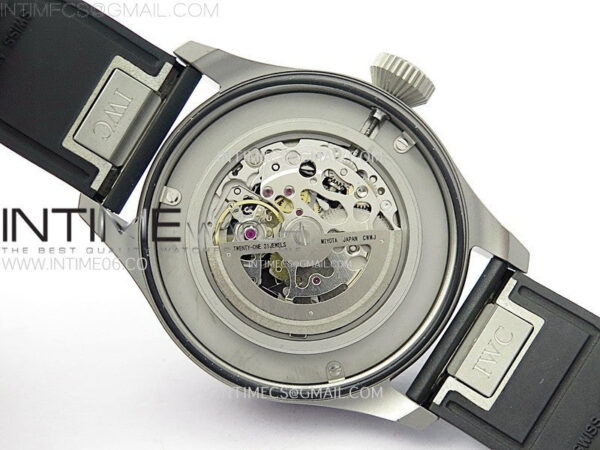 Big Pilot IW329701 SS M+F 1:1 Best Edition Black Dial on Black Rubber Strap SEIKO 8N-24 - Image 22