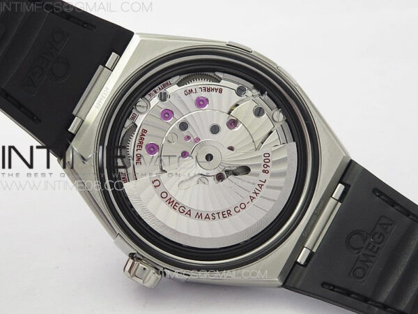 Constellation 41mm SS/Black Ceramic Bezel VSF 1:1 Best Edition Black Dial on Black Gummy Strap A8900 - Image 24