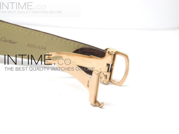 Calibre de RG Tourbillon White Dial on Brown Leather Strap - Image 5