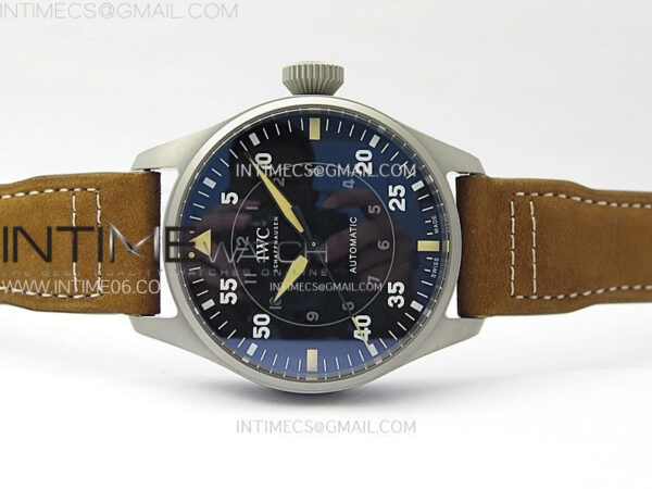 Big Pilot IW329701 Ti M+F 1:1 Best Edition Black Dial on Brown Leather Strap SEIKO 8N-24 - Image 3