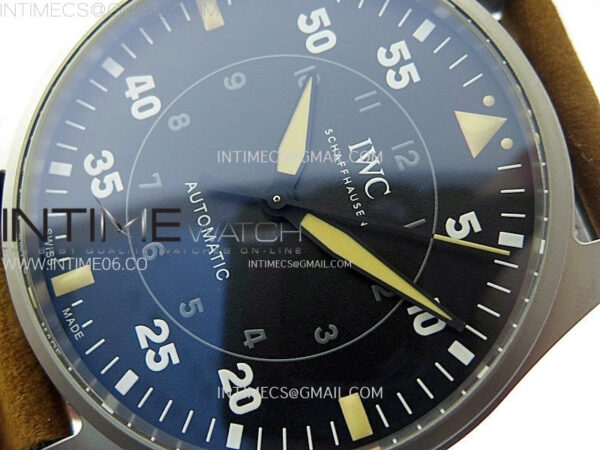 Big Pilot IW329701 Ti M+F 1:1 Best Edition Black Dial on Brown Leather Strap SEIKO 8N-24 - Image 4