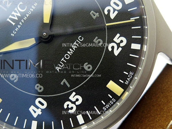 Big Pilot IW329701 Ti M+F 1:1 Best Edition Black Dial on Brown Leather Strap SEIKO 8N-24 - Image 5