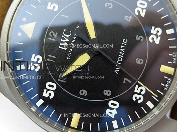 Big Pilot IW329701 Ti M+F 1:1 Best Edition Black Dial on Brown Leather Strap SEIKO 8N-24 - Image 6