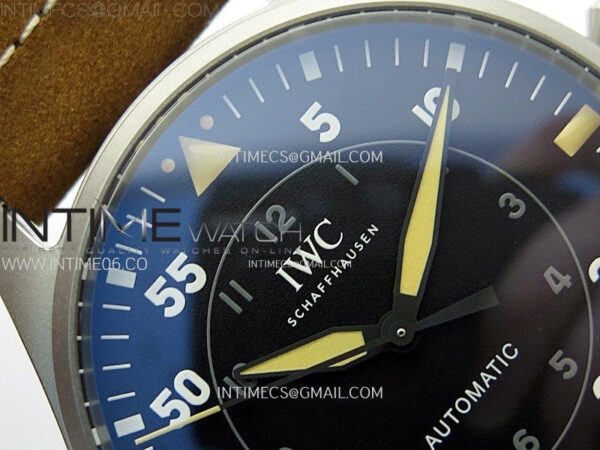 Big Pilot IW329701 Ti M+F 1:1 Best Edition Black Dial on Brown Leather Strap SEIKO 8N-24 - Image 7
