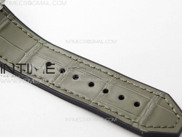 Classic Fusion 42mm SS Paved Diamonds Case And Bezel B50F Paved Diamonds Dial On Gray Gummy Strap A2892 - Image 13
