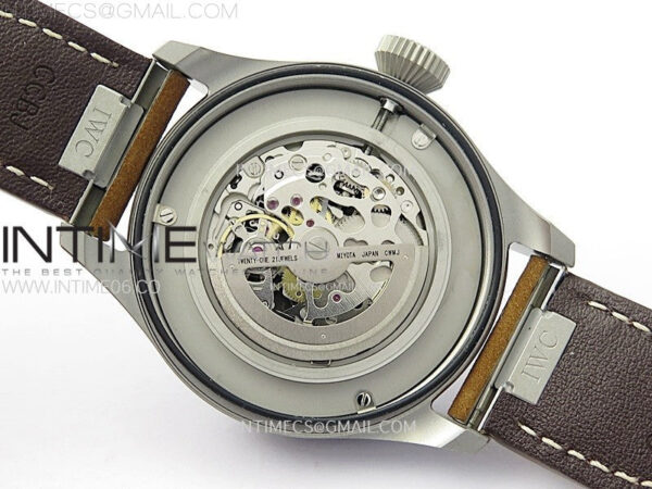 Big Pilot IW329701 Ti M+F 1:1 Best Edition Black Dial on Brown Leather Strap SEIKO 8N-24 - Image 21