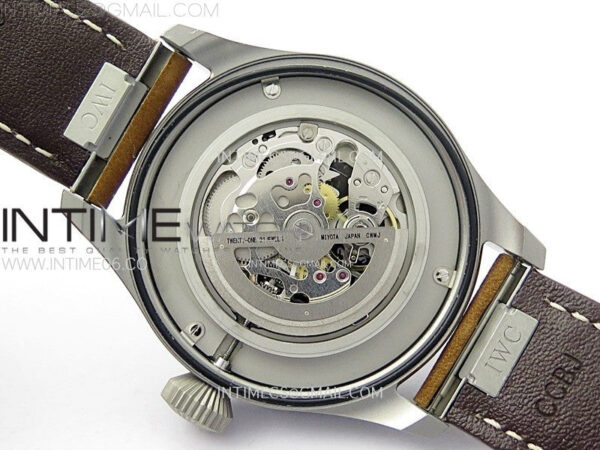 Big Pilot IW329701 Ti M+F 1:1 Best Edition Black Dial on Brown Leather Strap SEIKO 8N-24 - Image 22