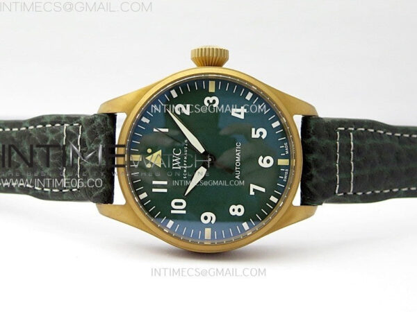 Big Pilot IW329702 Bronze M+F 1:1 Best Edition Green Dial On Brown Leather Strap SEIKO 8N-24 - Image 3