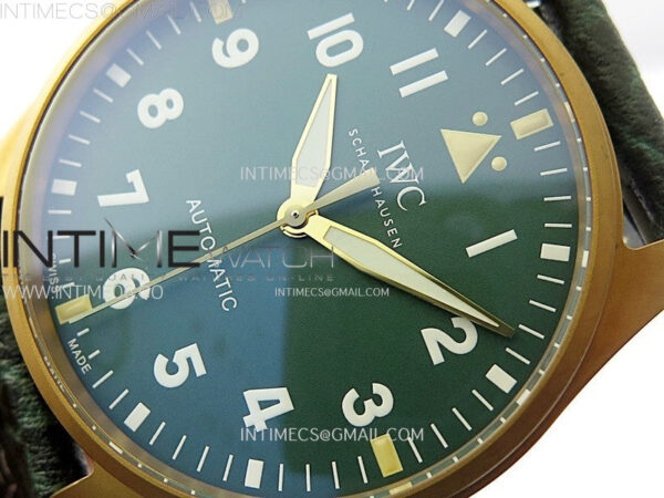 Big Pilot IW329702 Bronze M+F 1:1 Best Edition Green Dial On Brown Leather Strap SEIKO 8N-24 - Image 4