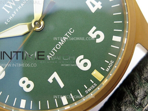 Big Pilot IW329702 Bronze M+F 1:1 Best Edition Green Dial On Brown Leather Strap SEIKO 8N-24 - Image 5