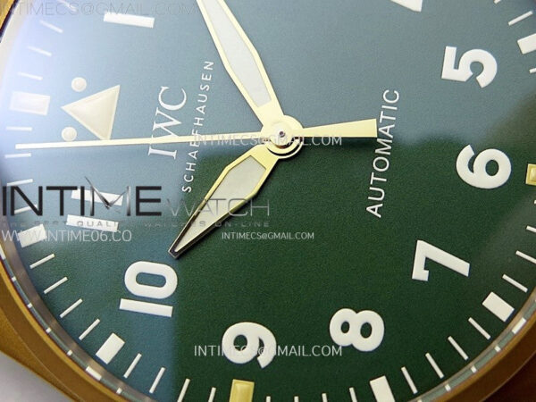 Big Pilot IW329702 Bronze M+F 1:1 Best Edition Green Dial On Brown Leather Strap SEIKO 8N-24 - Image 6