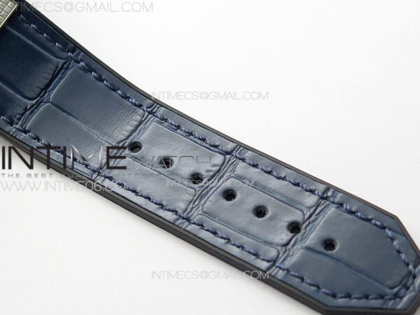 Classic Fusion 42mm SS Paved Diamonds Case And Bezel B50F Paved Diamonds Dial On Blue Gummy Strap A2892 - Image 14