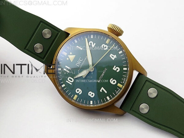 Big Pilot IW329702 Bronze M+F 1:1 Best Edition Green Dial on Green Rubber Strap SEIKO 8N-24 - Image 2