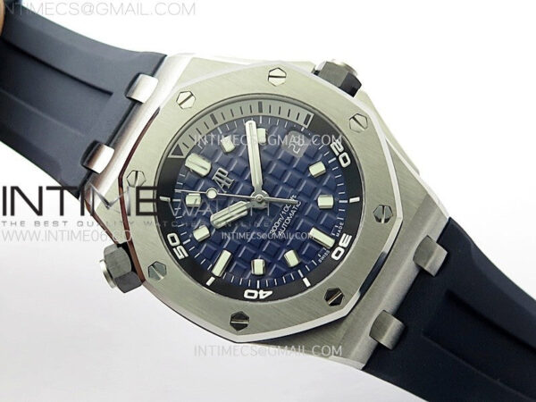 Copy of Royal Oak Offshore Diver 15720 Ceramic Bezel APSF 1:1 Best Edition Black Dial on Black Rubber Strap SA4308 - Image 3