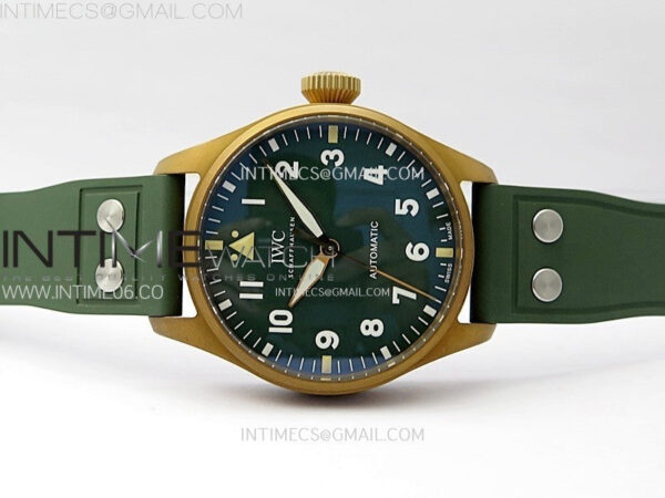 Big Pilot IW329702 Bronze M+F 1:1 Best Edition Green Dial on Green Rubber Strap SEIKO 8N-24 - Image 3