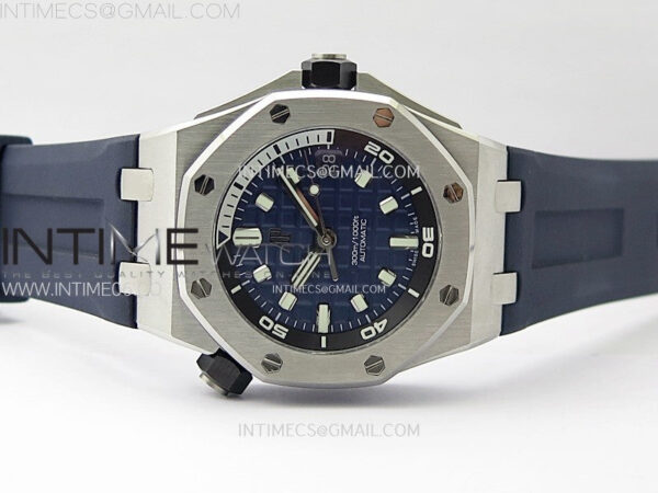 Copy of Royal Oak Offshore Diver 15720 Ceramic Bezel APSF 1:1 Best Edition Black Dial on Black Rubber Strap SA4308 - Image 4