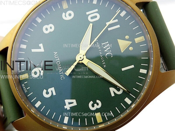Big Pilot IW329702 Bronze M+F 1:1 Best Edition Green Dial on Green Rubber Strap SEIKO 8N-24 - Image 4