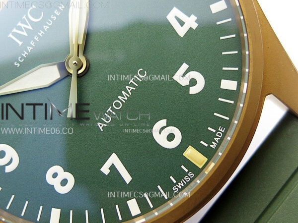 Big Pilot IW329702 Bronze M+F 1:1 Best Edition Green Dial on Green Rubber Strap SEIKO 8N-24 - Image 5