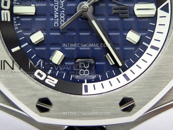 Copy of Royal Oak Offshore Diver 15720 Ceramic Bezel APSF 1:1 Best Edition Black Dial on Black Rubber Strap SA4308 - Image 6