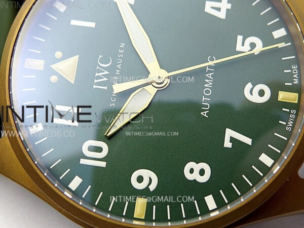 Big Pilot IW329702 Bronze M+F 1:1 Best Edition Green Dial on Green Rubber Strap SEIKO 8N-24 - Image 6
