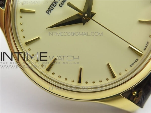 Calatrava 5227R YG ZF 1:1 Best Edition Ivory Dial on Brown Leather Strap A324CS - Image 9