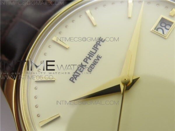 Calatrava 5227R YG ZF 1:1 Best Edition Ivory Dial on Brown Leather Strap A324CS - Image 10