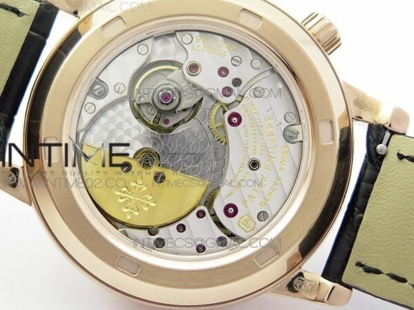 6104P Moon RG Black Dial Diamond Bezel on Black Leather Strap A240 - Image 13