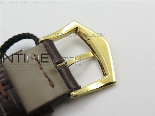 Calatrava 5227R YG ZF 1:1 Best Edition Ivory Dial on Brown Leather Strap A324CS - Image 14