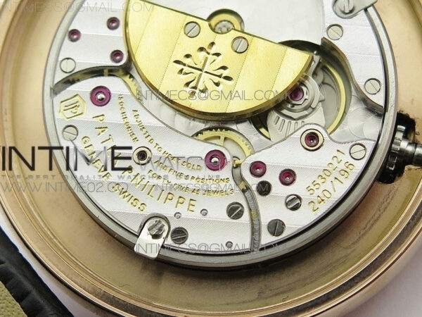 6104P Moon RG Black Dial Diamond Bezel on Black Leather Strap A240 - Image 14