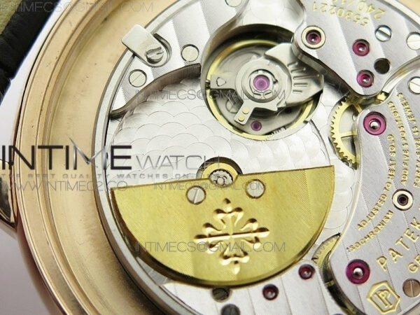 6104P Moon RG Black Dial Diamond Bezel on Black Leather Strap A240 - Image 15