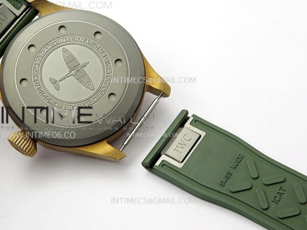 Big Pilot IW329702 Bronze M+F 1:1 Best Edition Green Dial on Green Rubber Strap SEIKO 8N-24 - Image 17