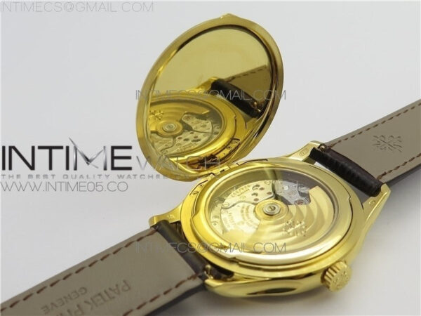 Calatrava 5227R YG ZF 1:1 Best Edition Ivory Dial on Brown Leather Strap A324CS - Image 17