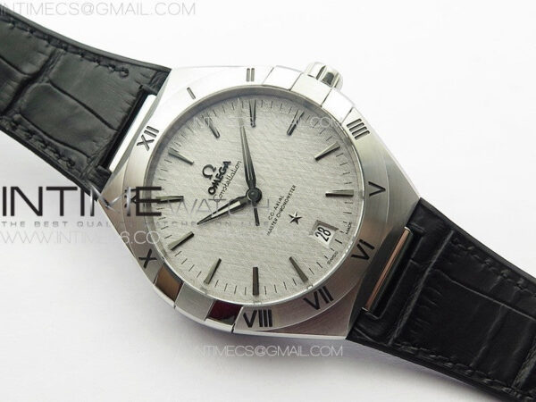 Constellation 39mm SS VSF 1:1 Best Edition Silvevr Textured Dial on Black Leather Strap A8800 - Image 2