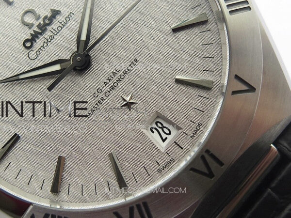 Constellation 39mm SS VSF 1:1 Best Edition Silvevr Textured Dial on Black Leather Strap A8800 - Image 5