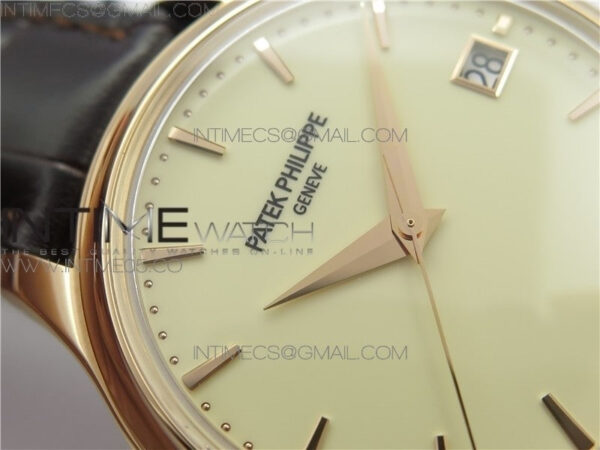 Calatrava 5227R RG ZF 1:1 Best Edition Ivory Dial on Brown Leather Strap A324CS - Image 7